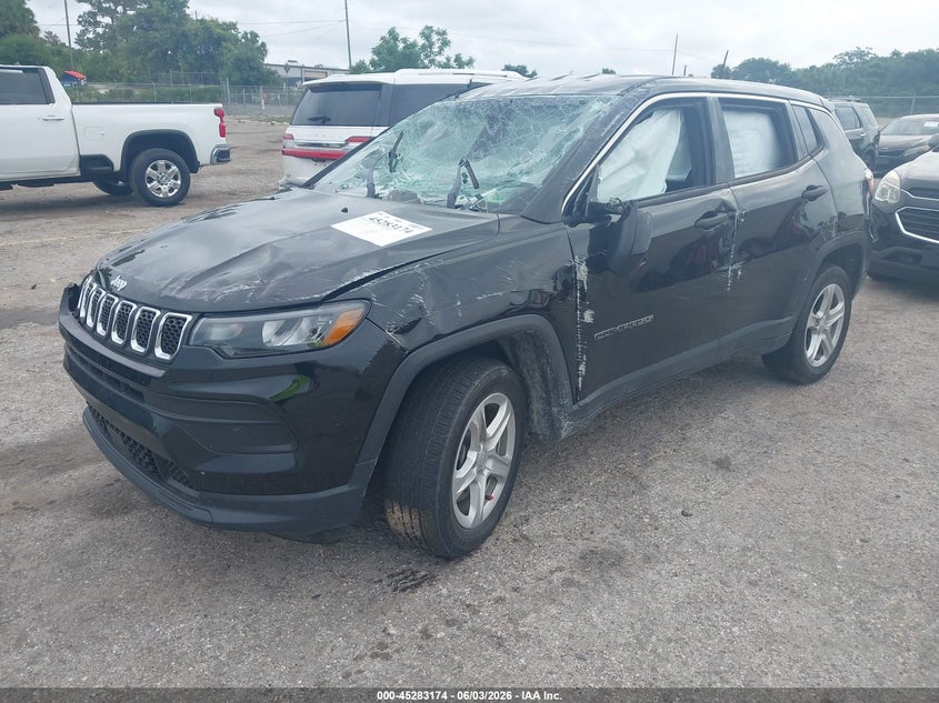 Vin: 3c4njdan9pt528377, lot: 45781010, jeep compass sport 4x4 20232