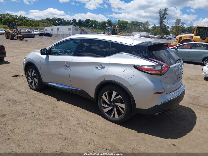 Vin: 5n1az2mh9hn145683, lot: 45781216, nissan murano platinum 20173