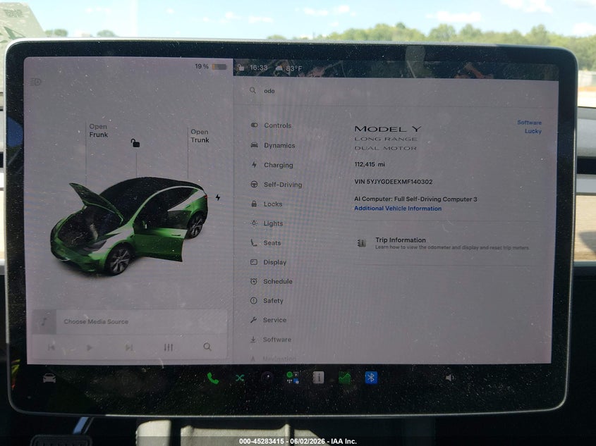 2021 Tesla Model Y Long Range Dual Motor All-Wheel Drive VIN: 5YJYGDEEXMF140302 Lot: 45283415