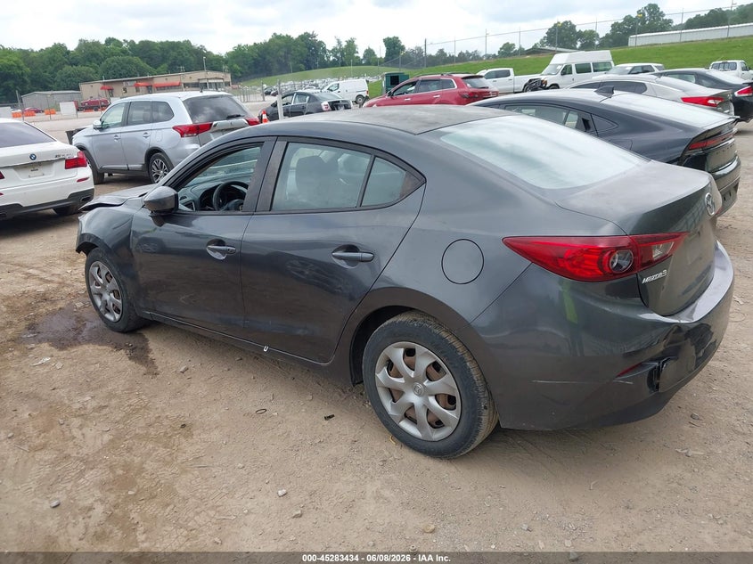 Vin: jm1bm1t74g1282773, lot: 45781270, mazda mazda3 i sport 20163