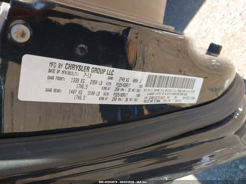 2014 Chrysler Town & Country Touring-L VIN: 2C4RC1CG7ER108531 Lot: 45283979