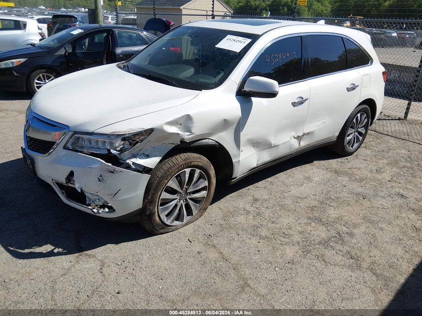 Vin: 5fryd4h47fb009521, lot: 45782749, acura mdx technology package 20152