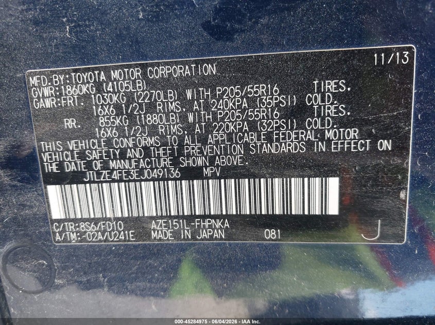 2014 Scion Xb VIN: JTLZE4FE3EJ049136 Lot: 45284975