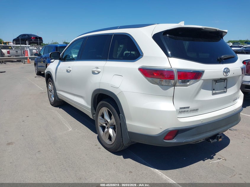 Vin: 5tddkrfh6fs129119, lot: 45782851, toyota highlander limited platinum v6 20153