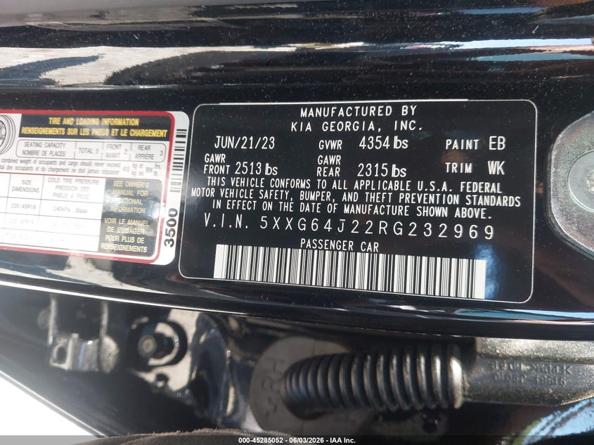 2024 Kia K5 Gt-Line VIN: 5XXG64J22RG232969 Lot: 45285052