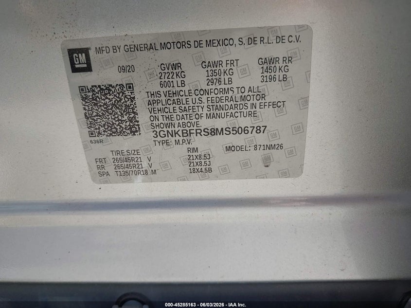 2021 Chevrolet Blazer Fwd Premier VIN: 3GNKBFRS8MS506787 Lot: 45285163