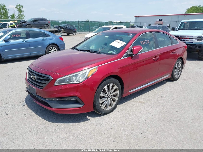 Vin: 5npe34af7fh051952, lot: 45783601, hyundai sonata sport 20152