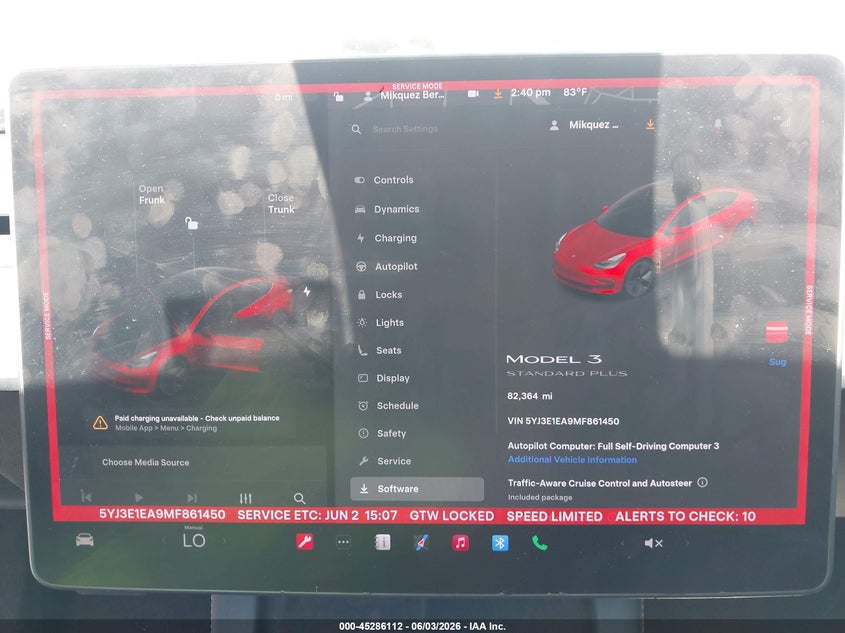 2021 TESLA MODEL 3 auction photo 7