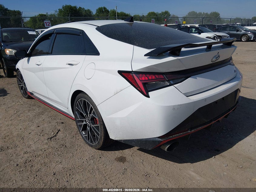 Vin: kmhlw4ak6pu010579, lot: 45784451, hyundai elantra n 20233