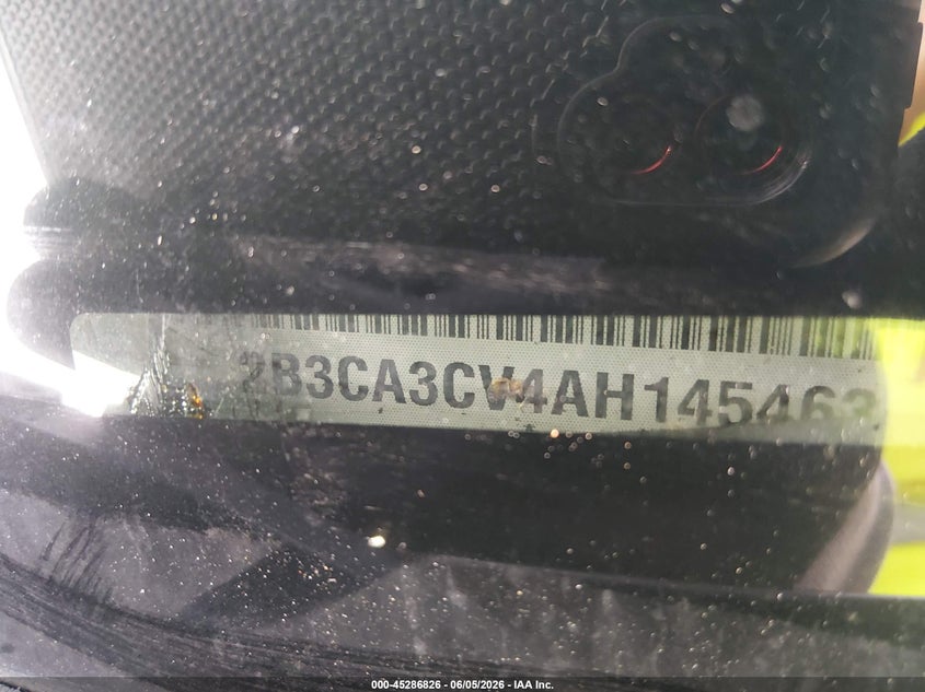 2010 Dodge Charger Sxt VIN: 2B3CA3CV4AH145463 Lot: 45286826