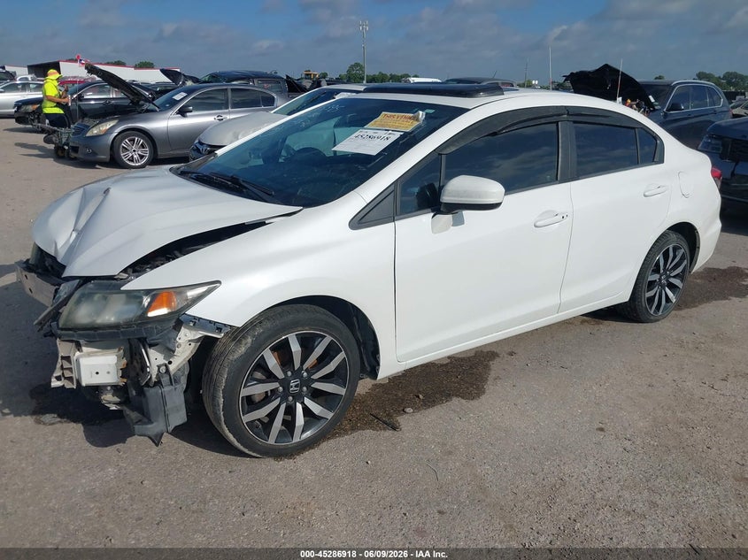 Vin: 19xfb2f91fe026855, lot: 45784754, honda civic ex-l 20152