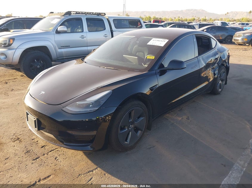 Vin: 5yj3e1ea9nf373097, lot: 45784765, tesla model 3 rear-wheel drive 20222