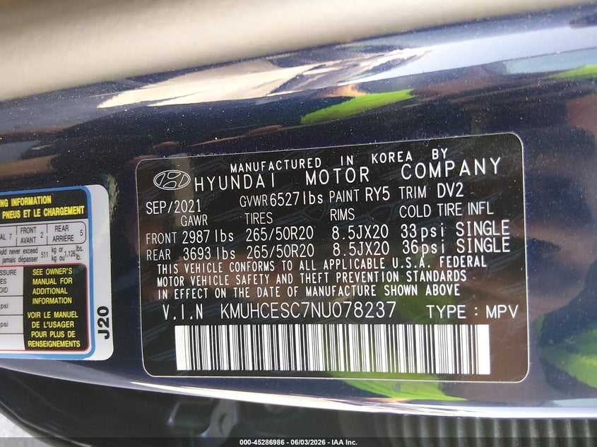 2022 Genesis Gv80 3.5T Awd Advanced VIN: KMUHCESC7NU078237 Lot: 45286986