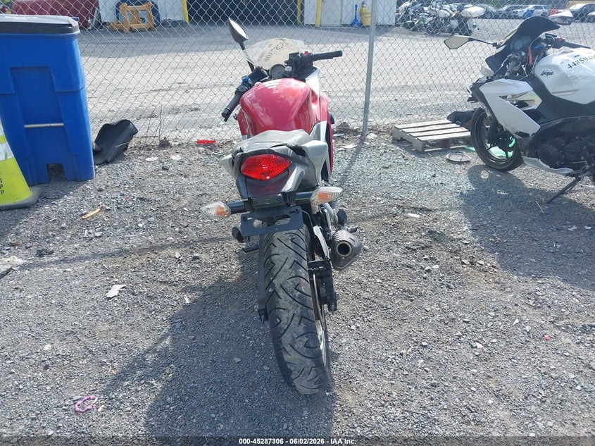2012 Honda Cbr Cbr250 R red Lot 111045287306 Vin MLHMC4108C5206203