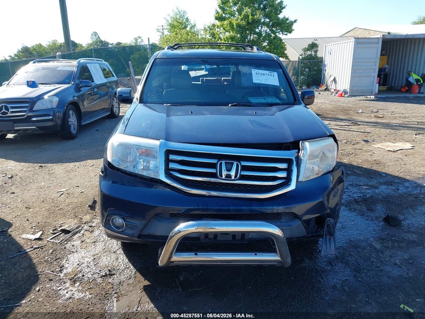 2012 Honda Pilot 3.5 Ex-L blue Lot 111045287551 Vin 5FNYF4H52CB036898