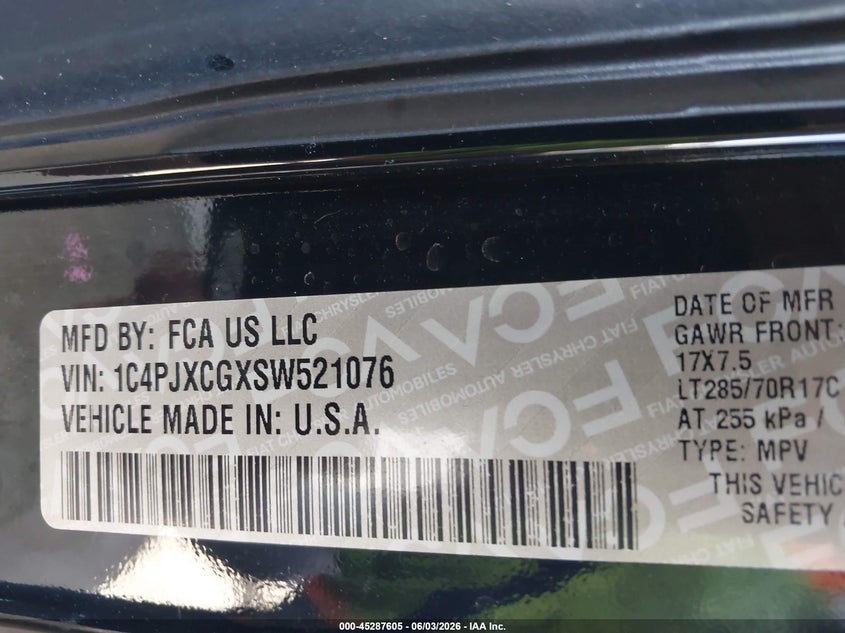 2025 Jeep Wrangler 2-Door Rubicon 4X4 VIN: 1C4PJXCGXSW521076 Lot: 45287605