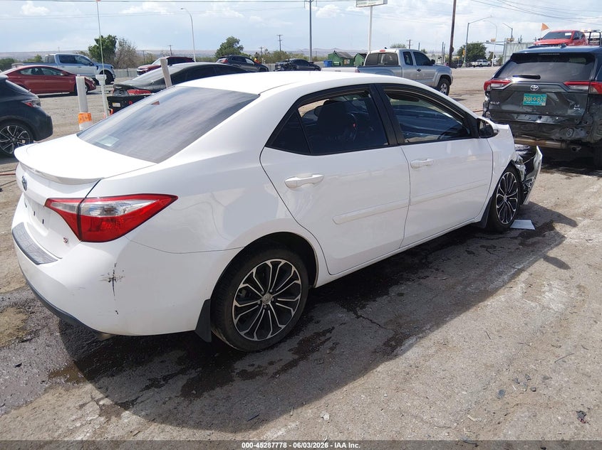 Vin: 2t1burhe5gc684187, lot: 45785614, toyota corolla s plus 20164