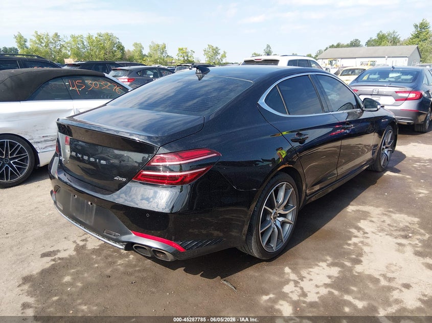 Vin: kmtg34ta6nu103250, lot: 45785621, genesis g70 2.0t awd 20224