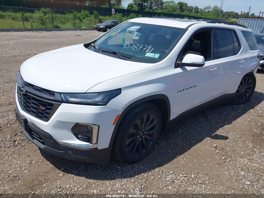 Vin: 1gnevjkw7nj129814, lot: 45785627, chevrolet traverse awd rs 20222
