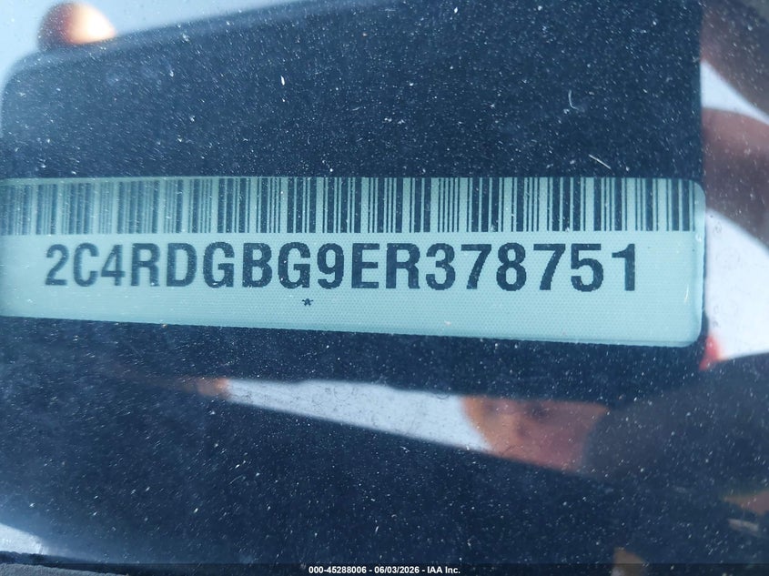 2014 Dodge Grand Caravan Se VIN: 2C4RDGBG9ER378751 Lot: 45288006