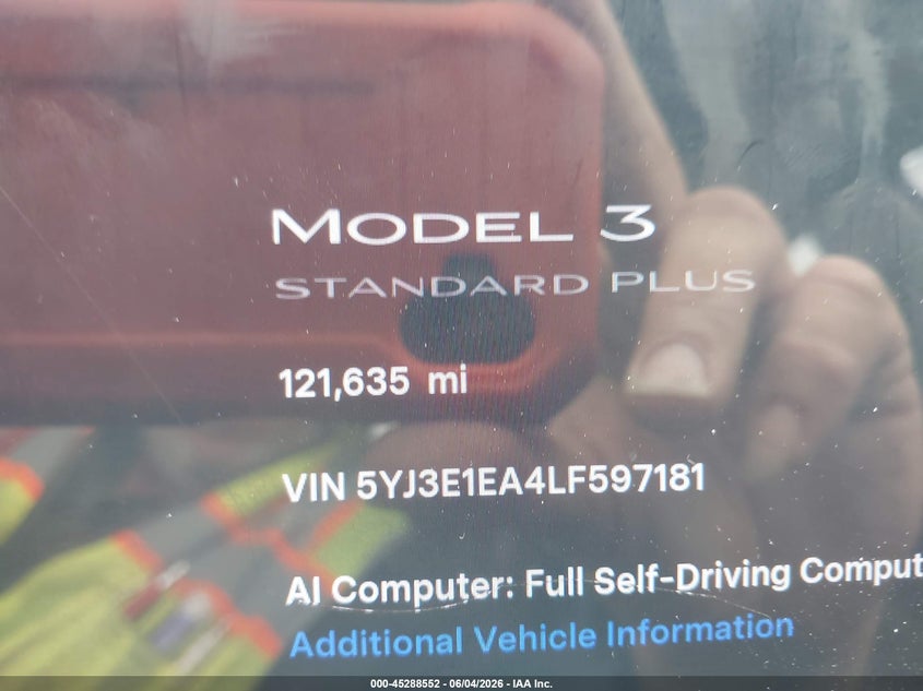 2020 Tesla Model 3 Standard Range Plus Rear-Wheel Drive/Standard Range Rear-Wheel Drive VIN: 5YJ3E1EA4LF597181 Lot: 45288552
