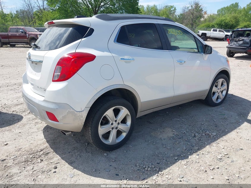 Vin: kl4cjgsb2fb058748, lot: 45786636, buick encore leather 20154
