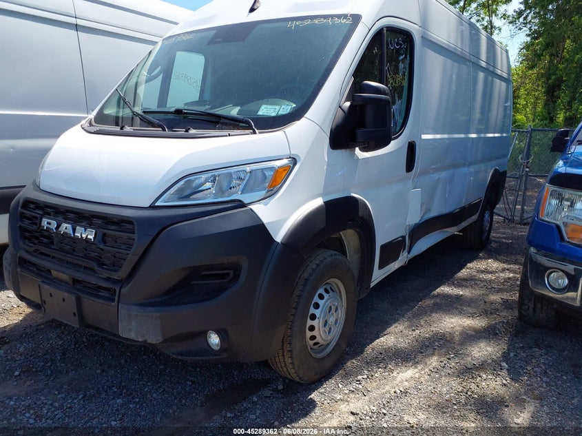 Vin: 3c6lrvdg8re139991, lot: 45787198, ram promaster 2500 tradesman high roof 159 wb w/pass seat 20242