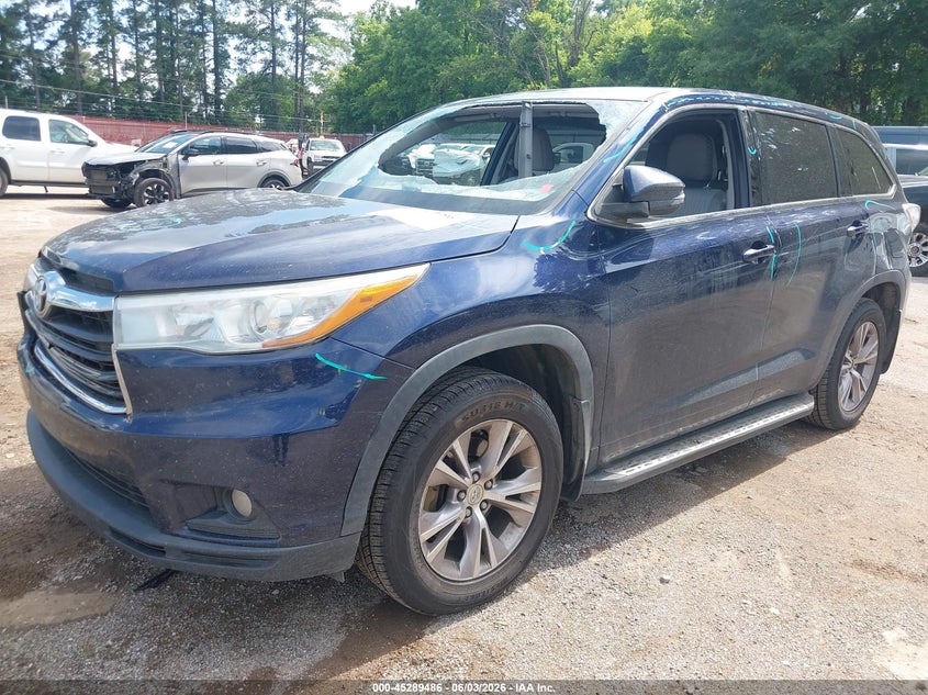 Vin: 5tdzkrfhxfs069979, lot: 45787322, toyota highlander le plus v6 20152