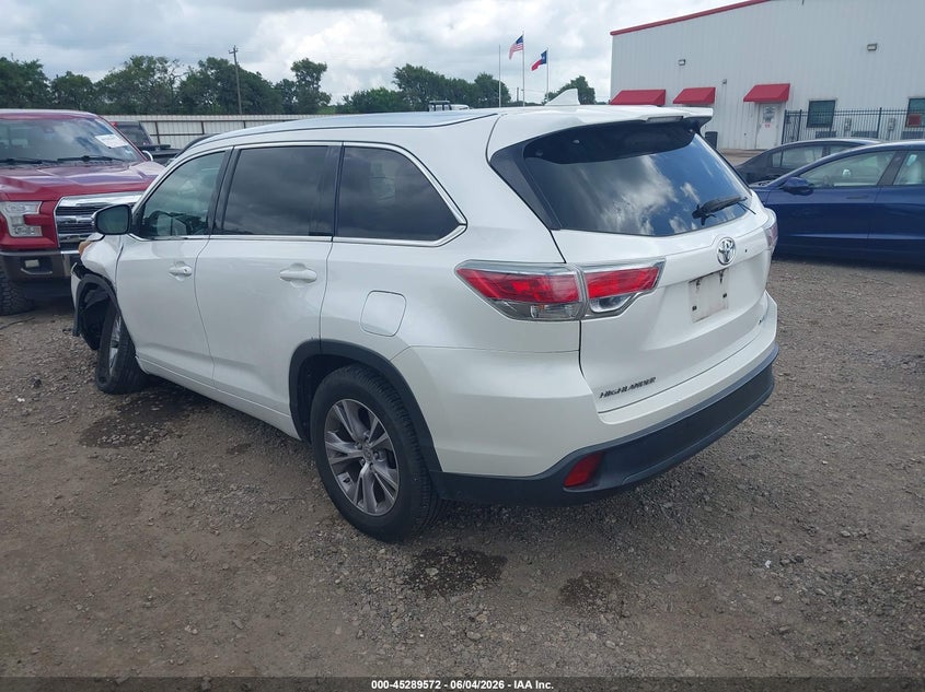 Vin: 5tdkkrfh2fs094912, lot: 45787408, toyota highlander xle v6 20153