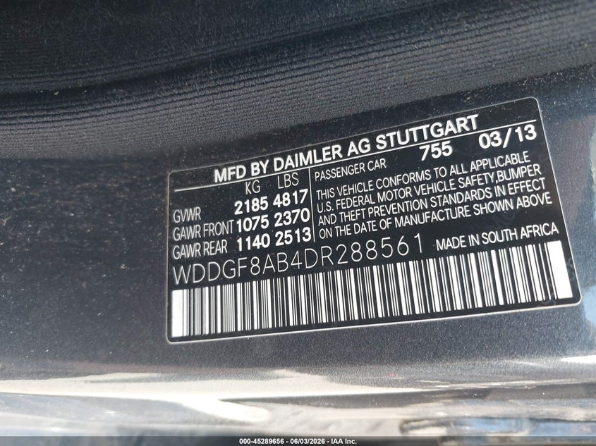 2013 Mercedes-Benz C 300 Sport 4Matic VIN: WDDGF8AB4DR288561 Lot: 45289656