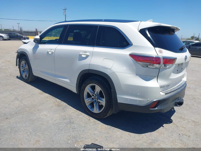 Vin: 5tddkrfh8gs330439, lot: 45788021, toyota highlander limited v6 20163