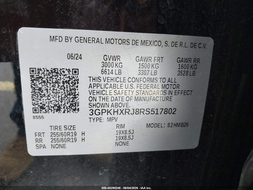VIN 3GPKHXRJ8RS517802 2024 HONDA PROLOGUE TOURING