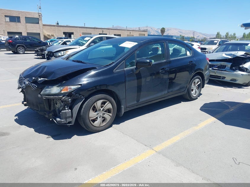 Vin: 19xfb2f59fe268192, lot: 45788406, honda civic lx 20152