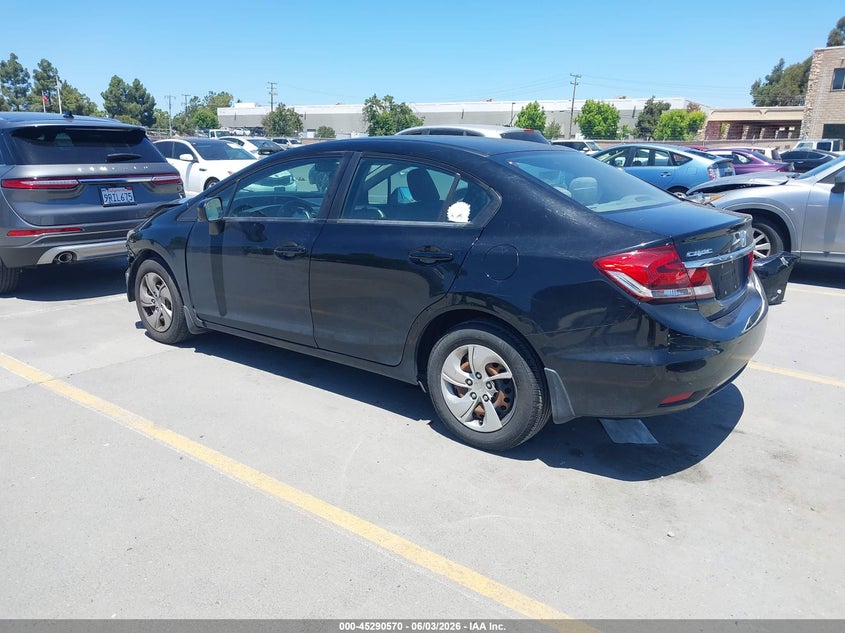 Vin: 19xfb2f59fe268192, lot: 45788406, honda civic lx 20153