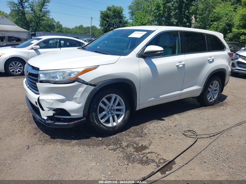Vin: 5tdbkrfh4gs317548, lot: 45789172, toyota highlander le v6 20162