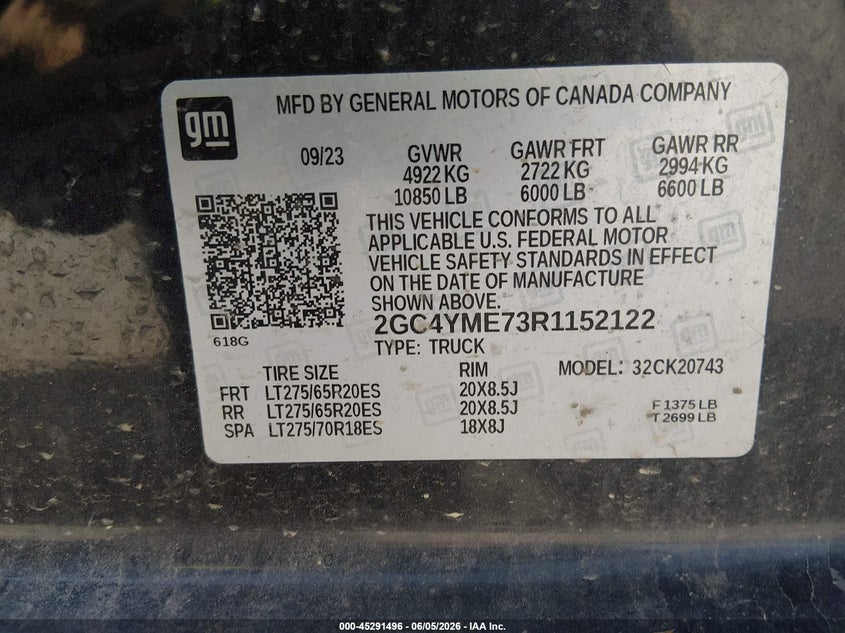 2024 CHEVROLET SILVERADO 2500HD (VIN: 2GC4YME73R1152122