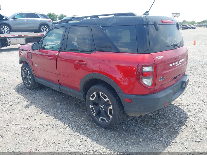 Vin: 3fmcr9c60mrb07364, lot: 45789716, ford bronco sport outer banks 20213