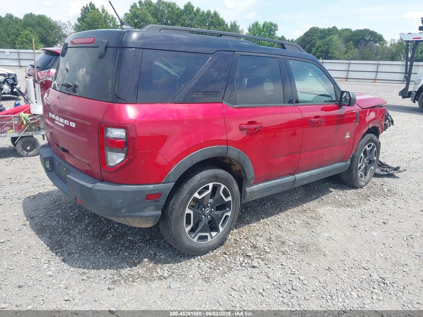 Vin: 3fmcr9c60mrb07364, lot: 45789716, ford bronco sport outer banks 20214