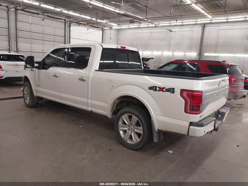 Vin: 1ftfw1eg0ffc53619, lot: 45790047, ford f-150 platinum 20153