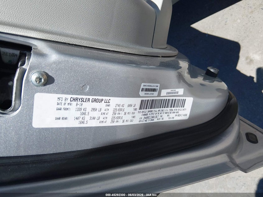 2010 Chrysler Town & Country Touring VIN: 2A4RR5D12AR413617 Lot: 45292300