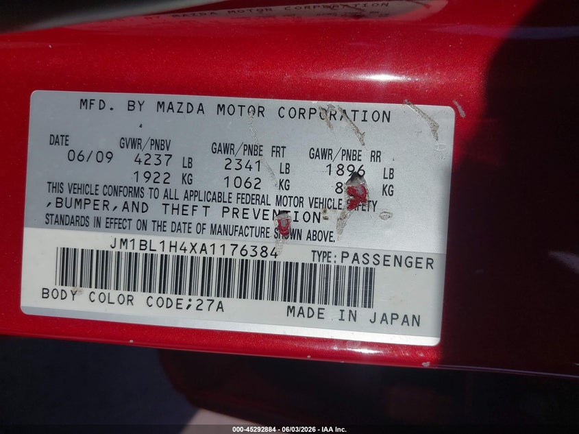2010 MAZDA 3 HATCHBACK 2.3L I-4 DI, DOHC, VVT, TURBO, 263HP