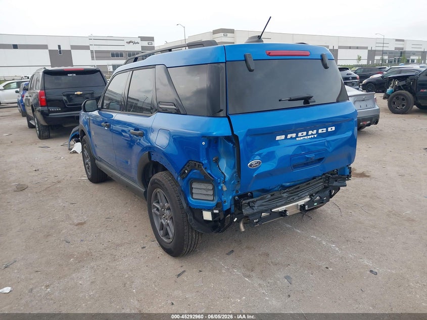 Vin: 3fmcr9bn0srf01176, lot: 45790796, ford bronco sport big bend 20253