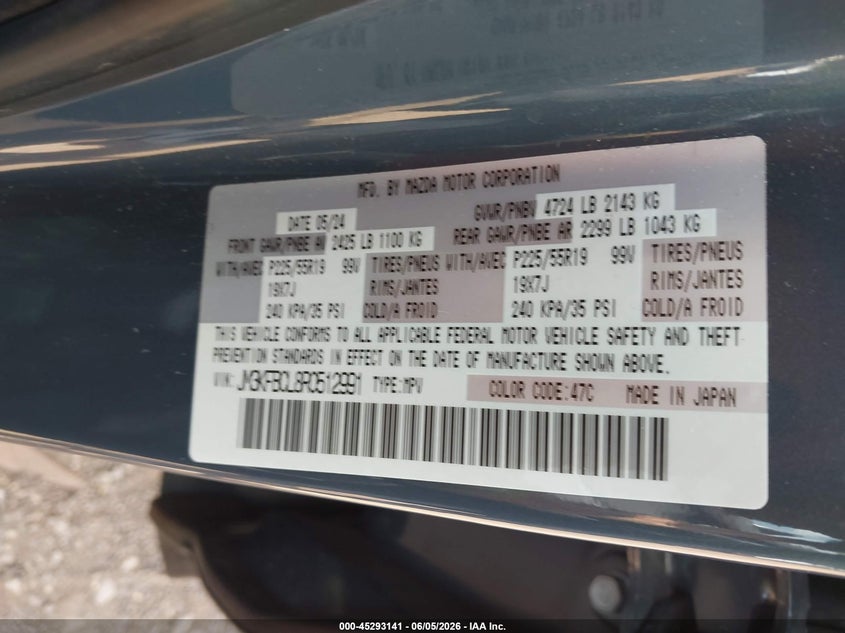 2024 MAZDA CX-5 2.5L I-4 DI, DOHC, V(VIN: JM3KFBCL8R0512991