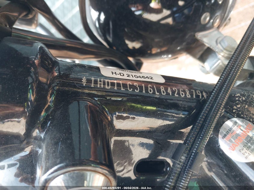2020 Harley-Davidson Xl1200 X VIN: 1HD1LC316LB426879 Lot: 45293291