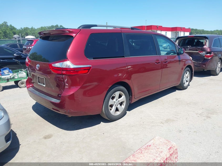 Vin: 5tdkz3dc2hs855148, lot: 45791219, toyota sienna le 8 passenger 20174