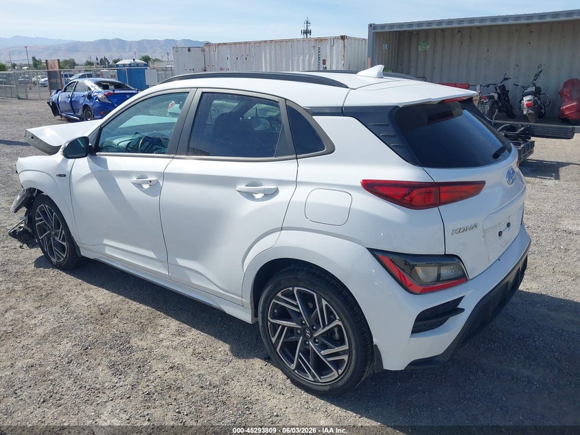 Vin: km8k3ca34pu992877, lot: 45791645, hyundai kona n line 20233