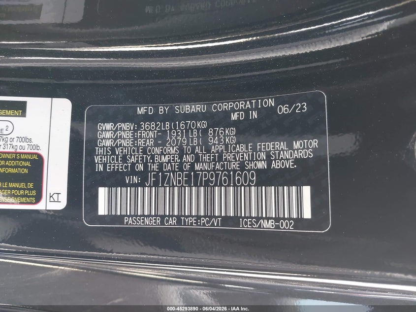 2023 Toyota Gr86 Premium VIN: JF1ZNBE17P9761609 Lot: 45293890