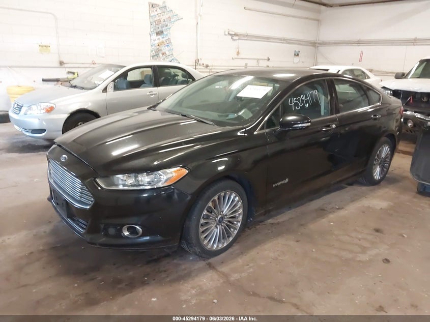 Vin: 3fa6p0ru7dr344190, lot: 45792015, ford fusion hybrid titanium 20132