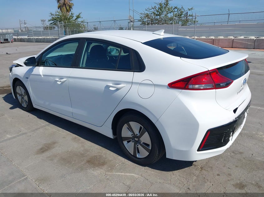 Vin: kmhc65lc2ku107539, lot: 45792275, hyundai ioniq hybrid blue 20193
