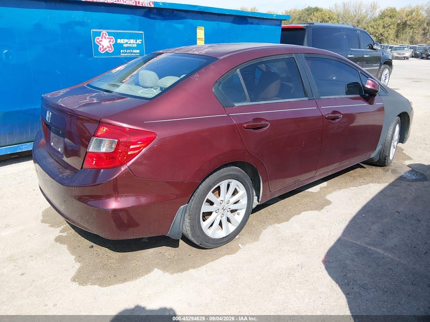 Vin: 2hgfb2f86ch535879, lot: 45792465, honda civic ex 20124